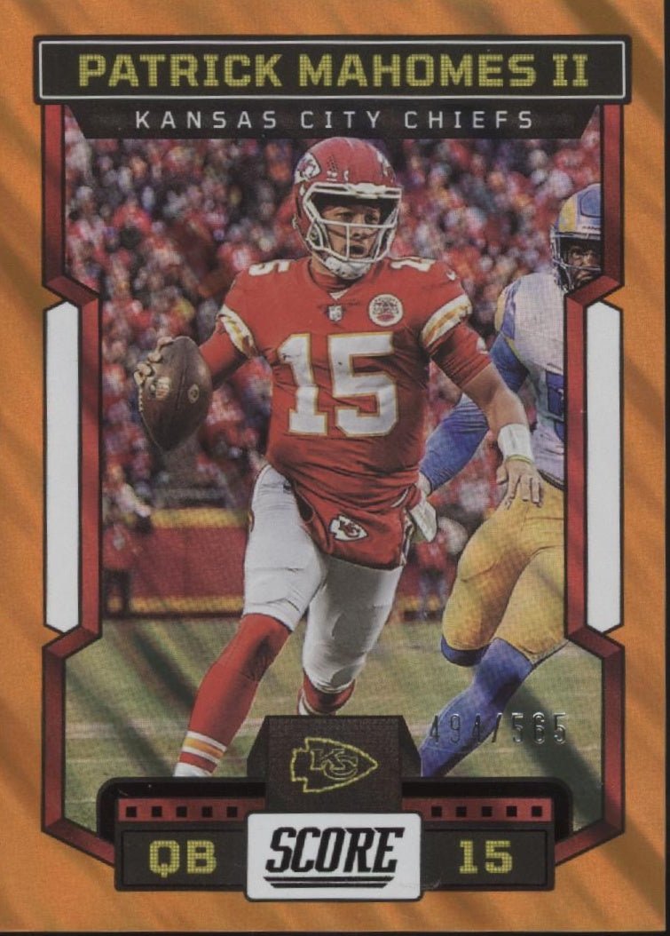 Patrick Mahomes II 2023 Panini Score Orange 494/565 #119 - Collector Store LLC