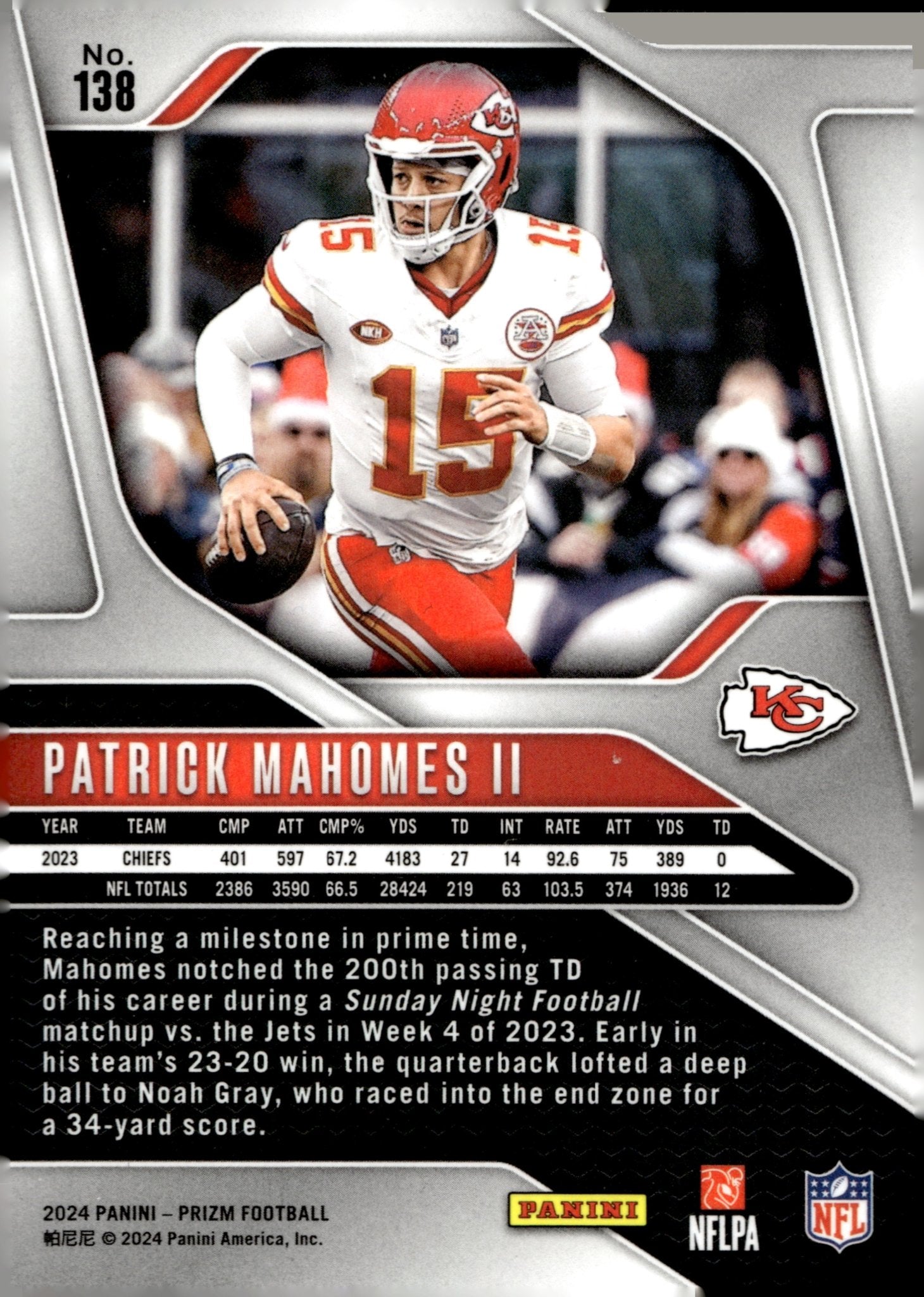 Patrick Mahomes II 2024 Panini Prizm #138 - Collector Store LLC