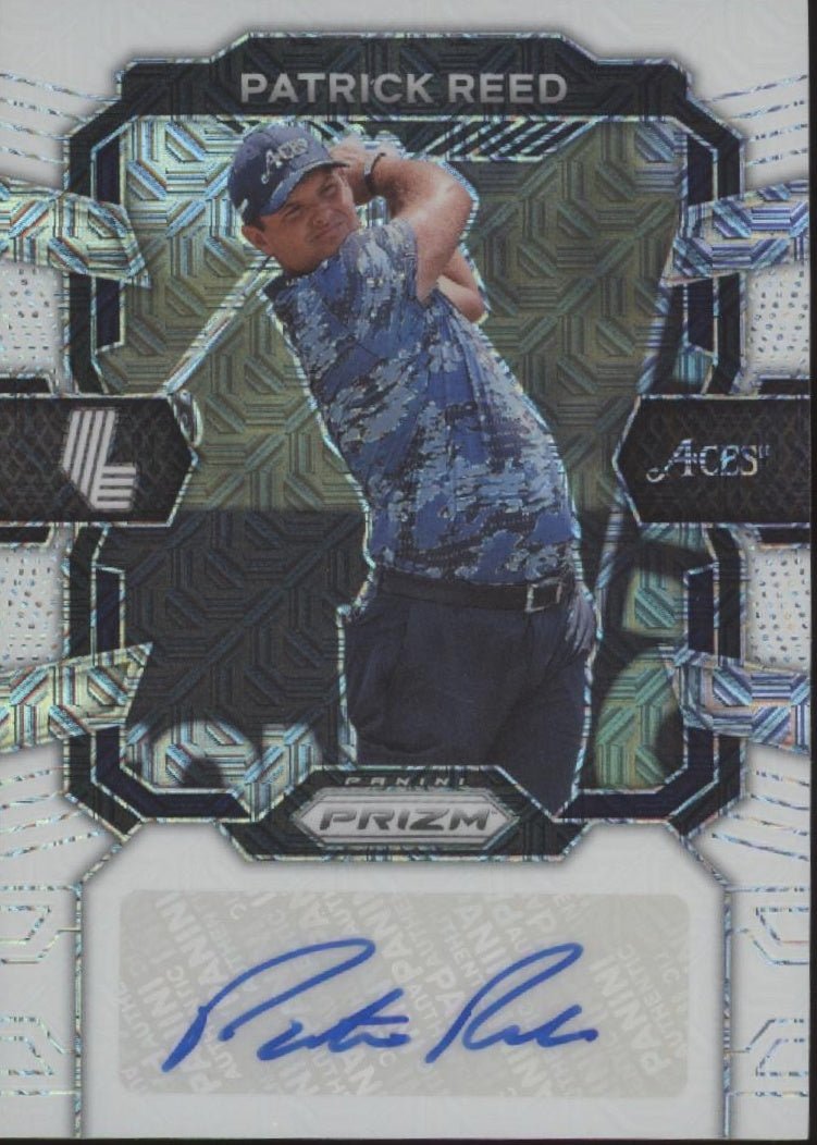 Patrick Reed 2024 Panini Prizm LIV White Mojo Prizm Auto 06/36 SIG - PRE - Collector Store LLC
