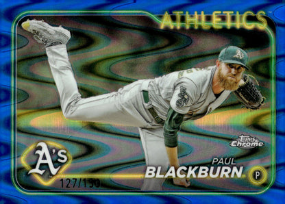 Paul Blackburn 2024 Topps Chrome Blue Ray Wave Refractor 127/150 #43 - Collector Store LLC