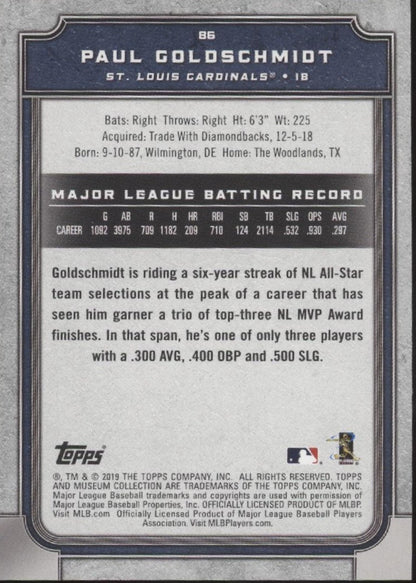 Paul Goldschmidt 2019 Topps Museum Collection Purple 35/99 86 - Collector Store LLC