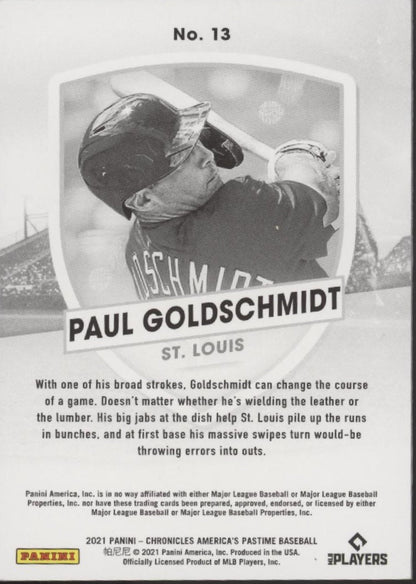 Paul Goldschmidt 2021 Panini Chronicles America's Pastime #13 - Collector Store LLC