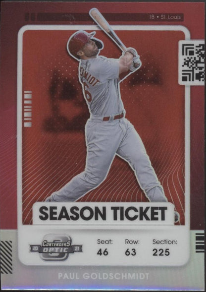Paul Goldschmidt 2021 Panini Contenders Season Ticket Red Prizm #54 - Collector Store LLC