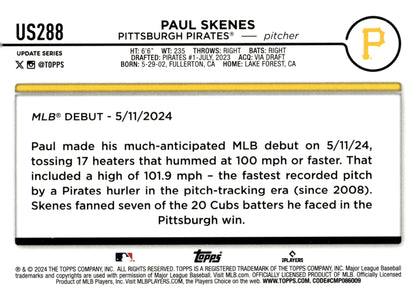 Paul Skenes 2024 Bowman Update Series RC #US288 #5 - Collector Store LLC