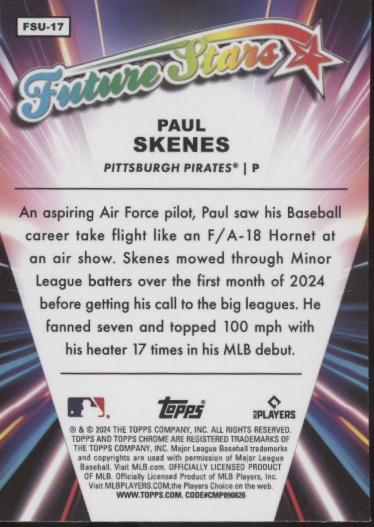 Paul Skenes 2024 Topps Chrome Future Stars Refractor RC #FSU - 17 - Collector Store LLC