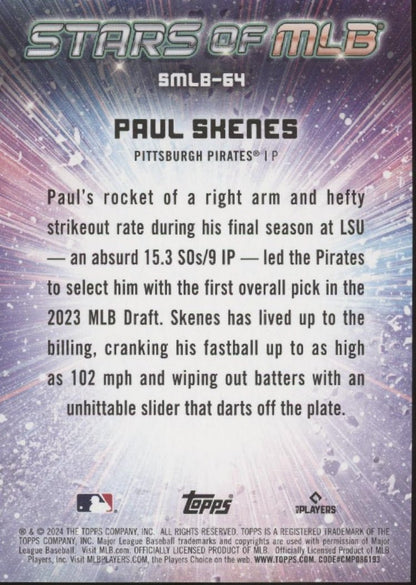 Paul Skenes 2024 Topps Update Series Stars of MLB RC #SMLB - 64 #2 - Collector Store LLC