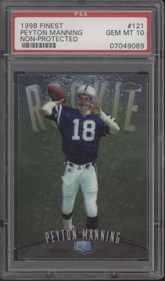 Peyton Manning 1998 Topps Finest Non - Protected RC #121 PSA 10 - Collector Store LLC