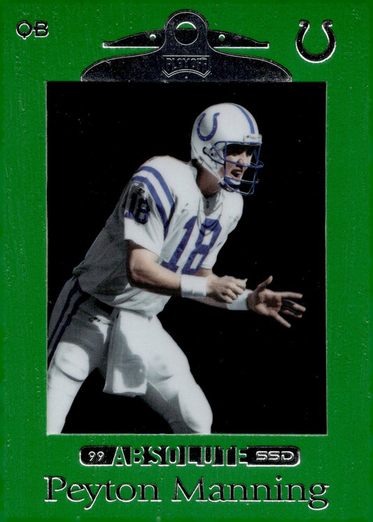 Peyton Manning 1999 Playoff Absolute SSD Green #46 #1 - Collector Store LLC