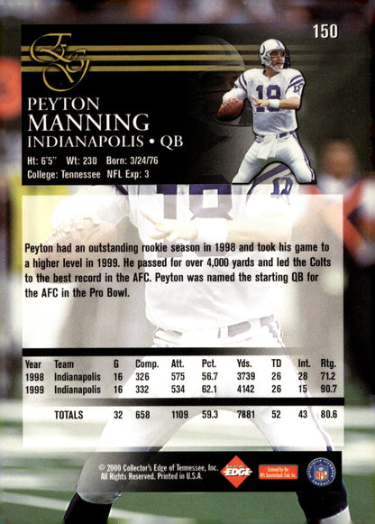 Peyton Manning 2000 Collector's Edge #150 - Collector Store LLC