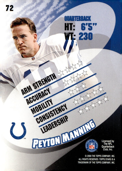 Peyton Manning 2000 Topps Stars #72 - Collector Store LLC