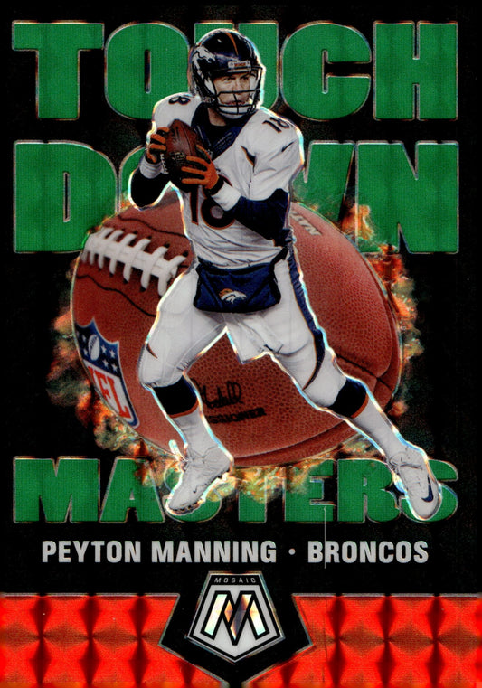 Peyton Manning 2020 Panini Mosaic Touch Down Masters Green & Orange Prizm #TM10 - Collector Store LLC