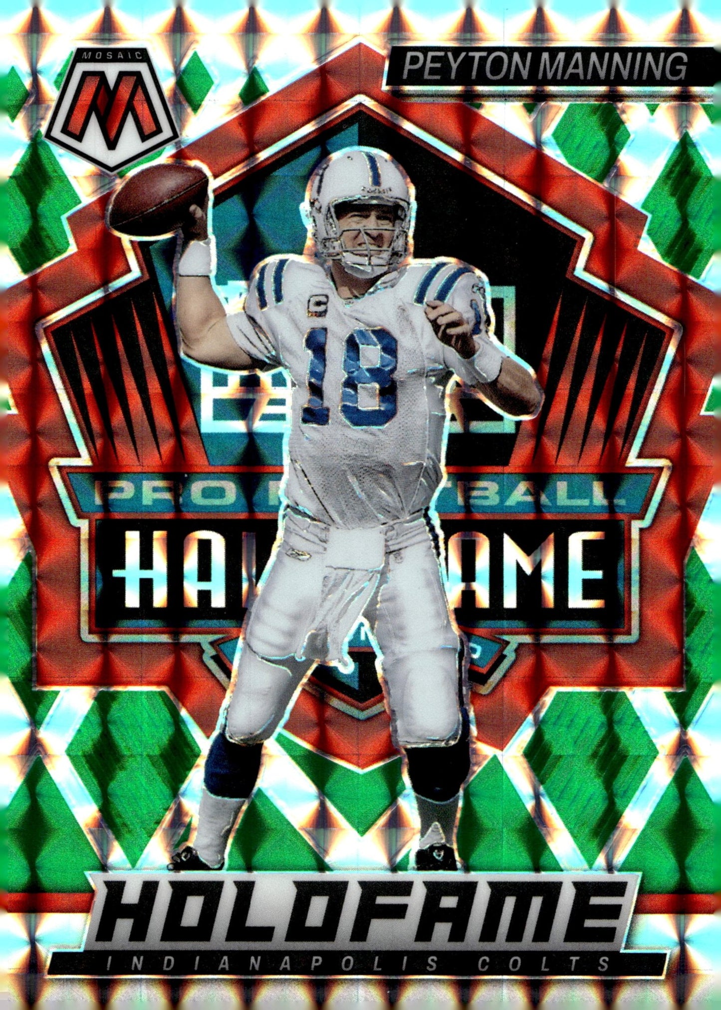 Peyton Manning 2022 Panini Mosaic Holofame Green Prizm #HF - 2 - Collector Store LLC