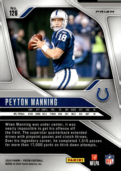 Peyton Manning 2024 Panini Prizm Red White & Blue Prizm #126 - Collector Store LLC