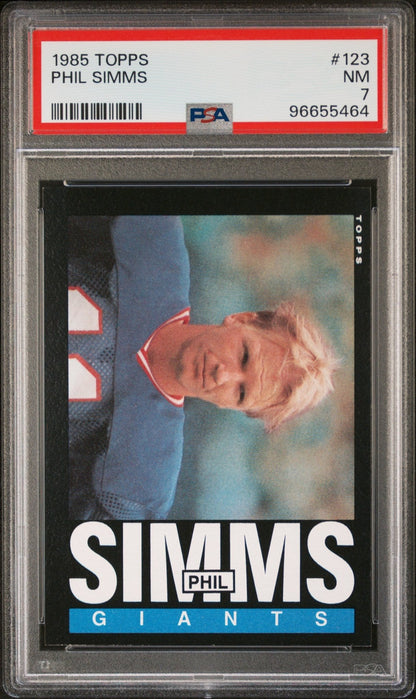 Phil Simms 1985 Topps #123 PSA 7 - Collector Store LLC