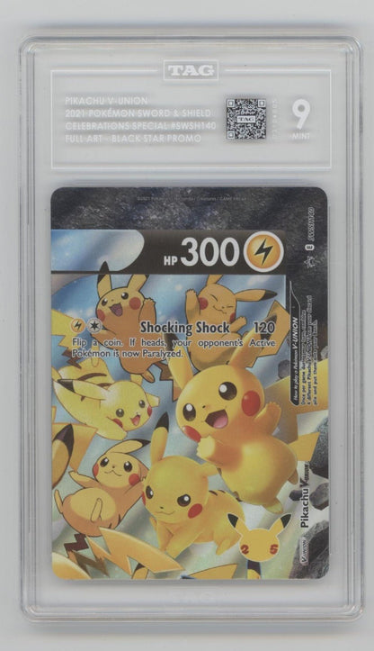 Pikachu V - Union Pokemon Celebrations Black Star Promo Full Art Set TAG 8 - 9 - Collector Store LLC