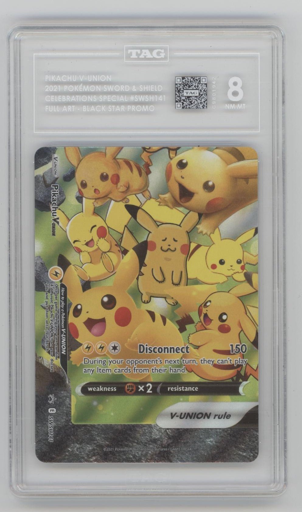 Pikachu V - Union Pokemon Celebrations Black Star Promo Full Art Set TAG 8 - 9 - Collector Store LLC