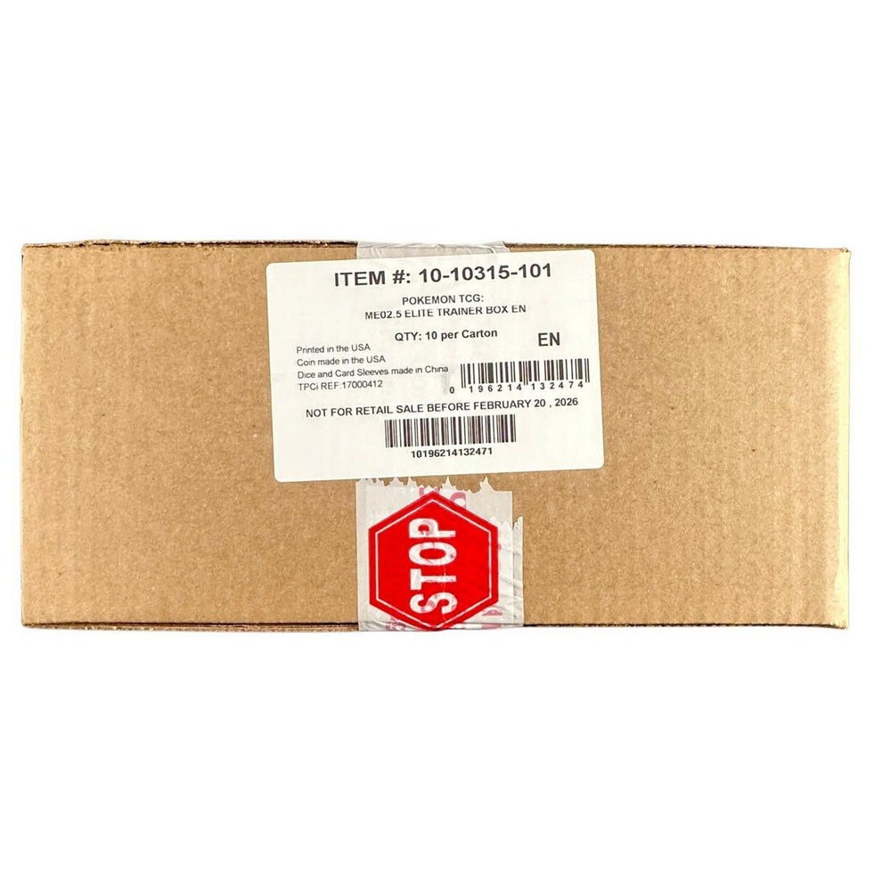 Pokemon: Mega Evolution Ascended Heroes Elite Trainer Box (ME2.5) - Sealed Case of 10 Pokemon: Mega Evolution Ascended Heroes Elite Trainer Box (ME2.5) - Sealed Case of 10
