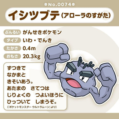 Pokemon: Pokemon Fit Alolan Geodude No.A074 Plush (Japanese Pokemon Center Exclusive) - Collector Store LLC