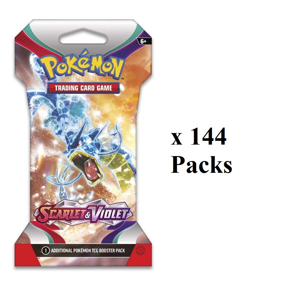 Pokemon: Scarlet & Violet Sleeved Booster Pack Case (144ct) - Collector Store LLC