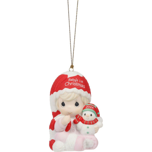 Precious Moments: Baby’s First Christmas 2024 Dated Girl Ornament - Collector Store LLC