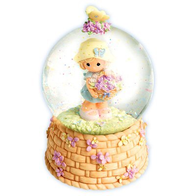 Precious Moments: "Girl With Lilacs Musical Waterglobe Plays The Spring By Vivaldi" - Collector Store LLC