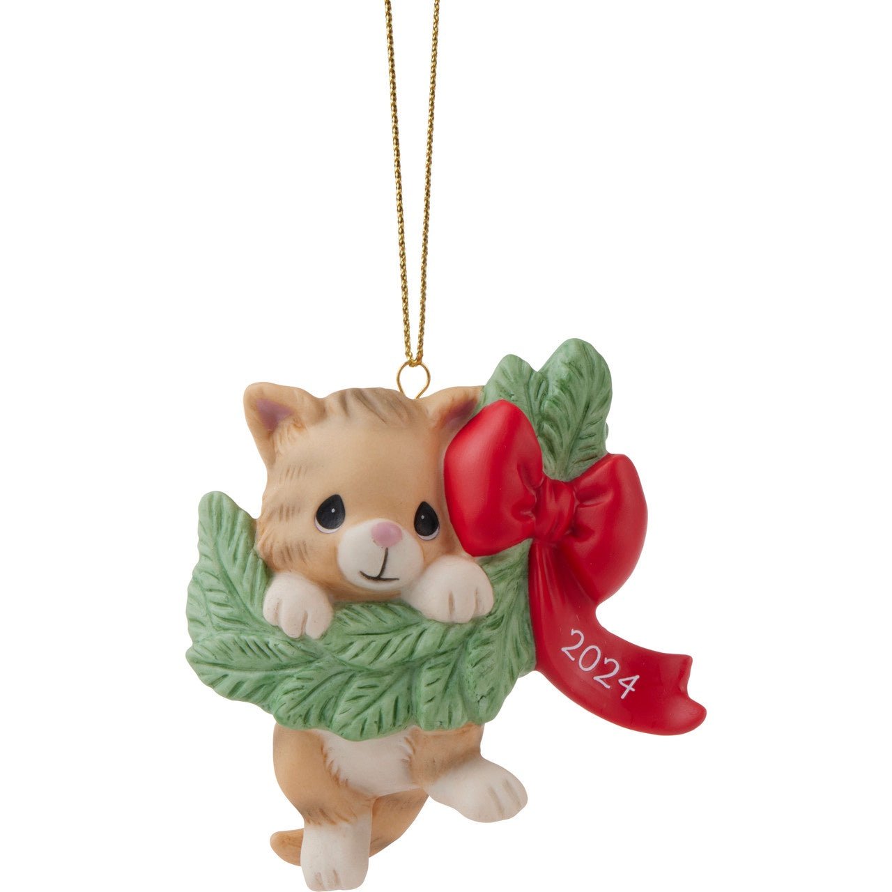 Precious Moments: Hanging Out For The Holidays 2024 Dated Cat Ornament - Collector Store LLC