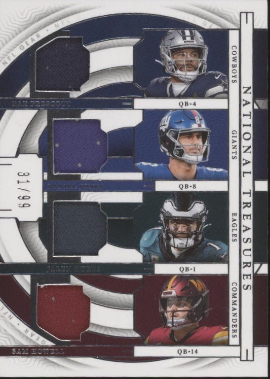 Prescott / Jones / Hurts / Howell 2023 Panini National Treasures Gear 31/99 - Collector Store LLC