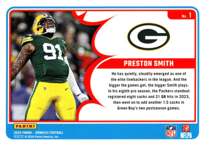 Preston Smith 2024 Panini Donruss Action All Pros #1 - Collector Store LLC