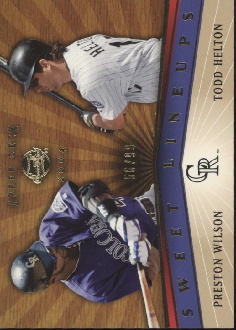 Preston Wilson / Todd Helton 2004 Upper Deck Sweet Spot Lineups 56/99 #214 - Collector Store LLC