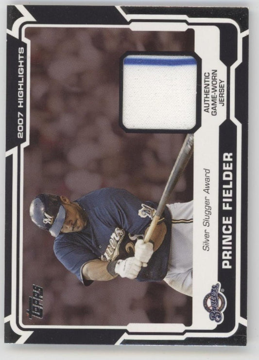 Prince Fielder 2008 Topps Highlights Silver Slugger Award Swatch #HR - PF - Collector Store LLC