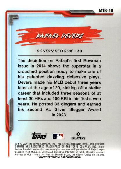 Rafael Devers 2024 Bowman Chrome My 1st Bowman Mojo Refractor #M1B - 10 #1 - Collector Store LLC