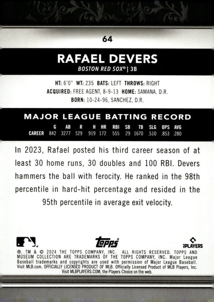 Rafael Devers 2024 Topps Museum Collection #64 - Collector Store LLC