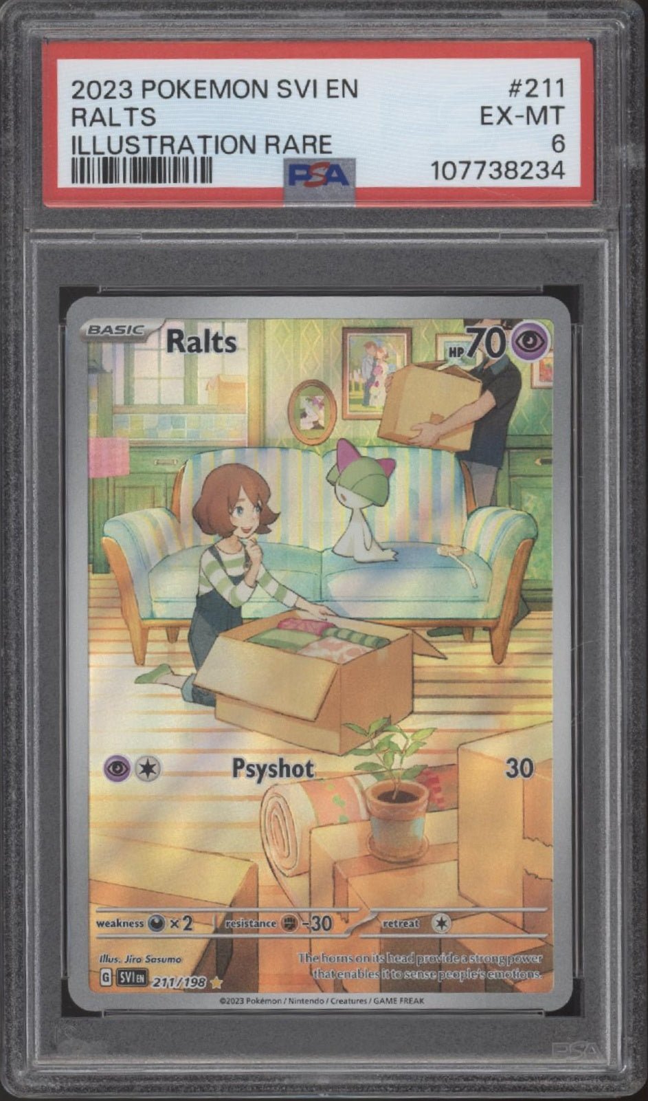 Ralts Pokemon Scarlet & Violet Illustration Rare 211 PSA 6 - Collector Store LLC