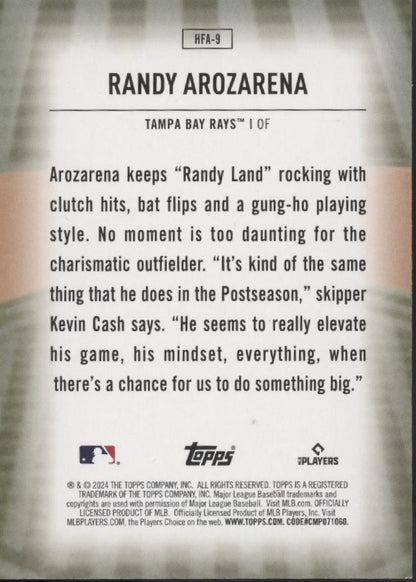 Randy Arozarena 2024 Topps Home Field Advantage #HFA - 9 - Collector Store LLC