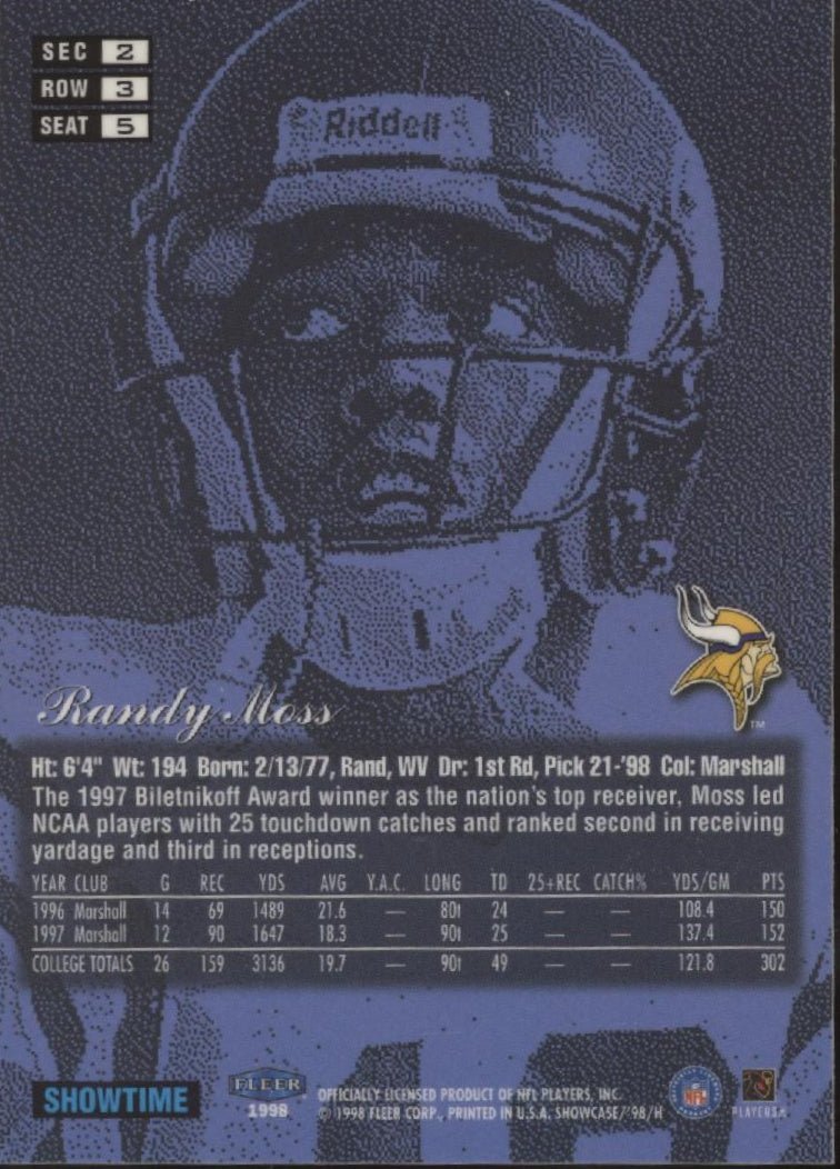 Randy Moss 1998 Fleer Flair Showtime RC #235 #2 - Collector Store LLC