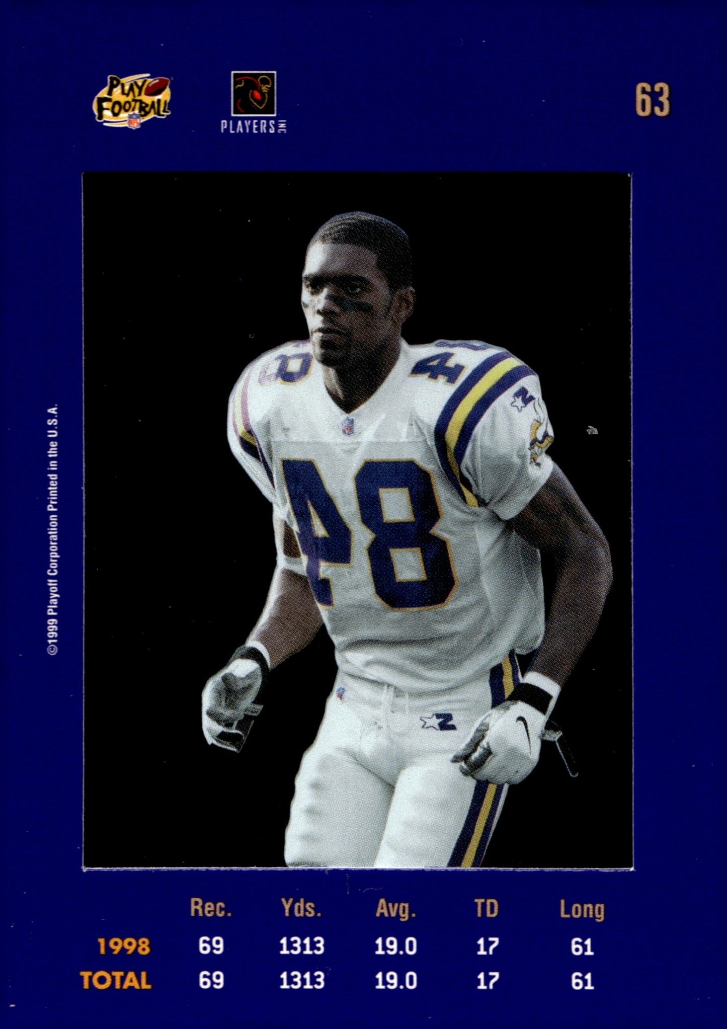 Randy Moss 1999 Playoff Absolute SSD Purple #63 - Collector Store LLC