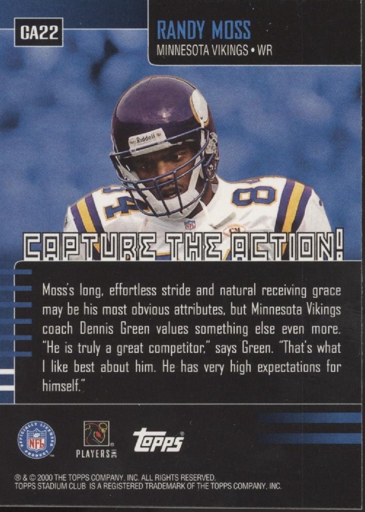 Randy Moss 2000 Topps Stadium Club Capture the Action #CA22 - Collector Store LLC