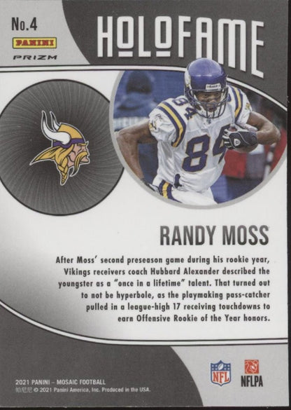 Randy Moss 2021 Panini Mosaic Holofame Prizm #4 - Collector Store LLC