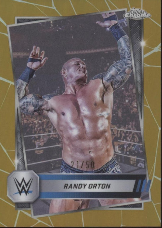Randy Orton 2025 Topps Chrome Gold Refractor 21/50 14 - Collector Store LLC