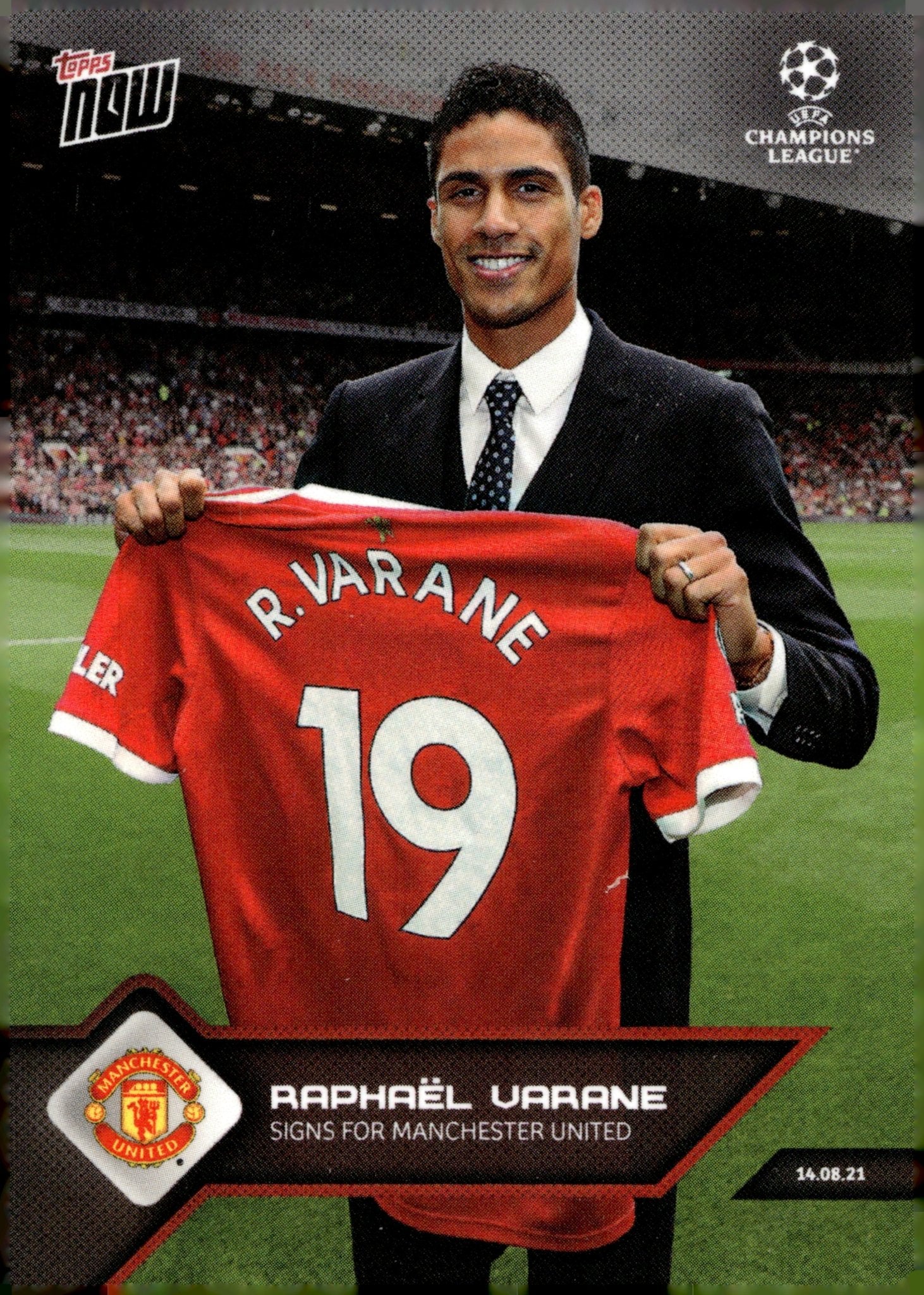Raphael Varane 2021 - 22 Topps Now UEFA Champions League #004 #4 - Collector Store LLC