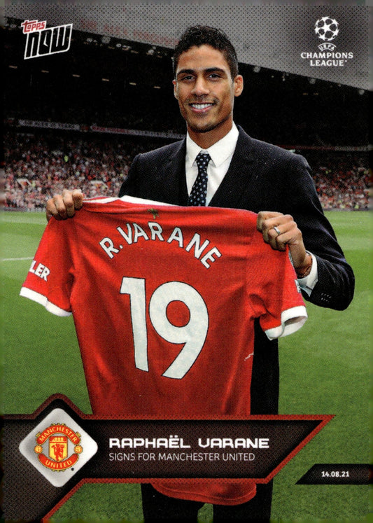 Raphael Varane 2021 - 22 Topps Now UEFA Champions League #004 #4 - Collector Store LLC