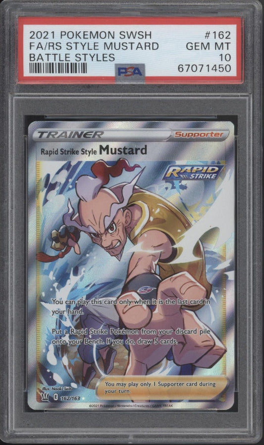 Rapid Strike Style Mustard Pokemon Battle Styles 162 PSA 10 - Collector Store LLC