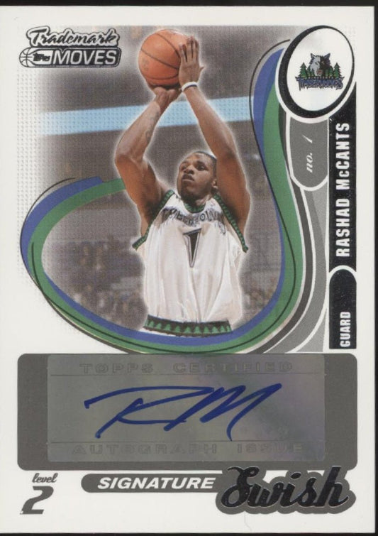 Rashad McCants 2007 Topps Trademark Moves Level 2 Signature Swish Auto 008/149 - Collector Store LLC