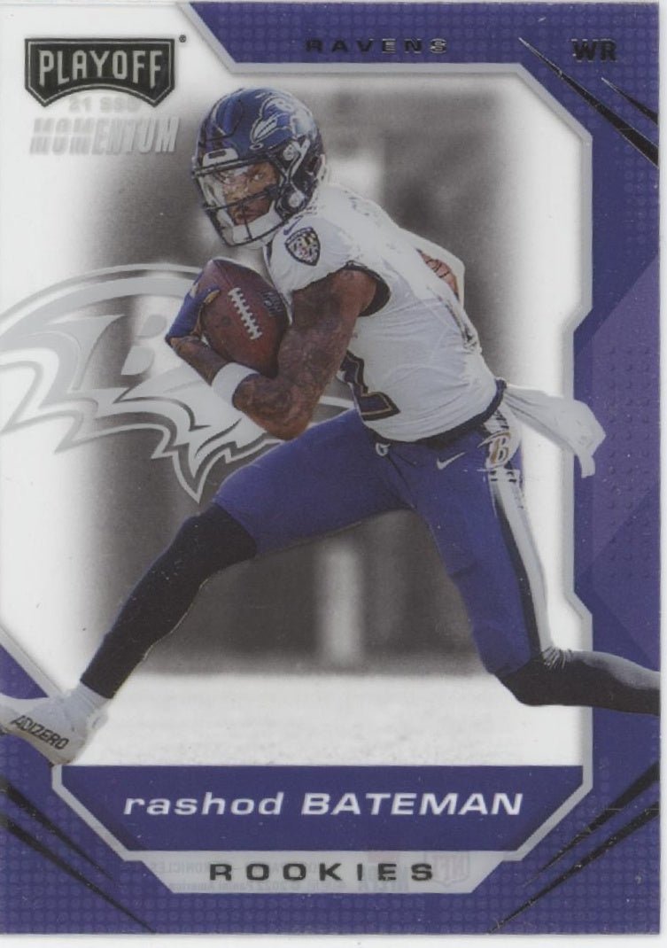 Rashod Bateman 2021 Panini Chronicles Playoff Momentum Clear RC #PMR - 13 - Collector Store LLC