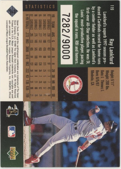 Ray Lankford 1998 Upper Deck SPX Bronze 7282/9000 #119 - Collector Store LLC