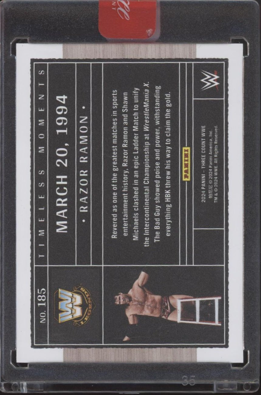 Razor Ramon 2024 Panini Three Count Timeless Moments Gold Refractor 06/10 #185 - Collector Store LLC