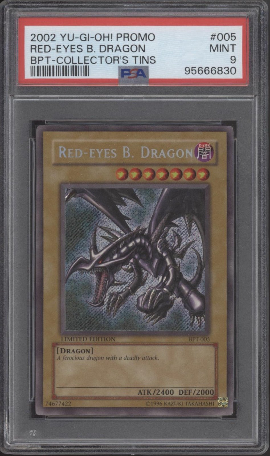 Red - Eyes Black Dragon Yu - Gi - Oh! Collector's Tin Promo #005 PSA 9 - Collector Store LLC