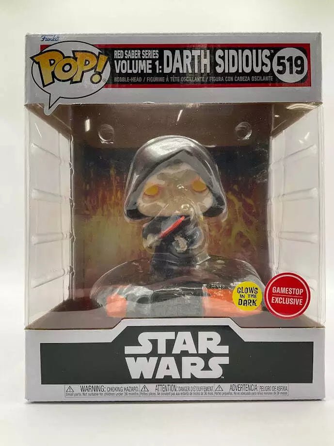 Red Saber Series Vol. 1: Darth Sidious Funko Pop! Star Wars #519 GITD GameStop - Collector Store LLC