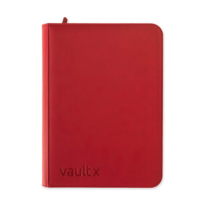 Vaultx 9-Pocket Exo-Tec Zip Binder - Fire Red