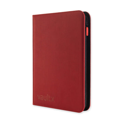 Vaultx 9-Pocket Exo-Tec Zip Binder - Fire Red